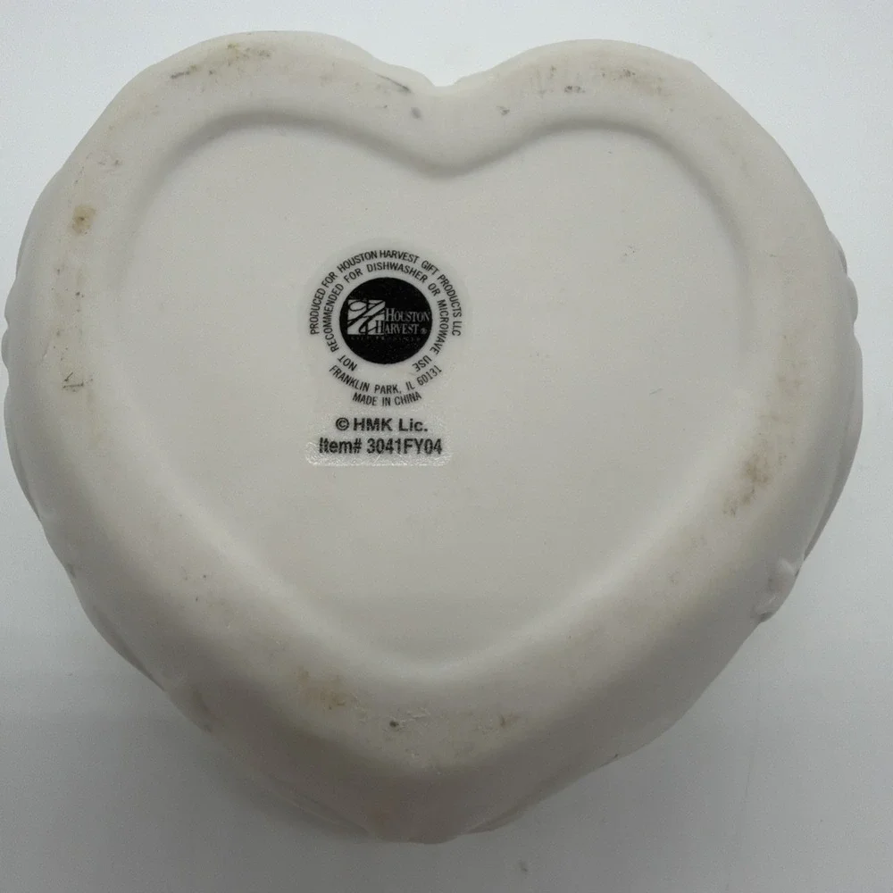 Vintage Houston Harvest Praying Angels Jewelry‎ Trinket Box Heart Shaped Bisque
